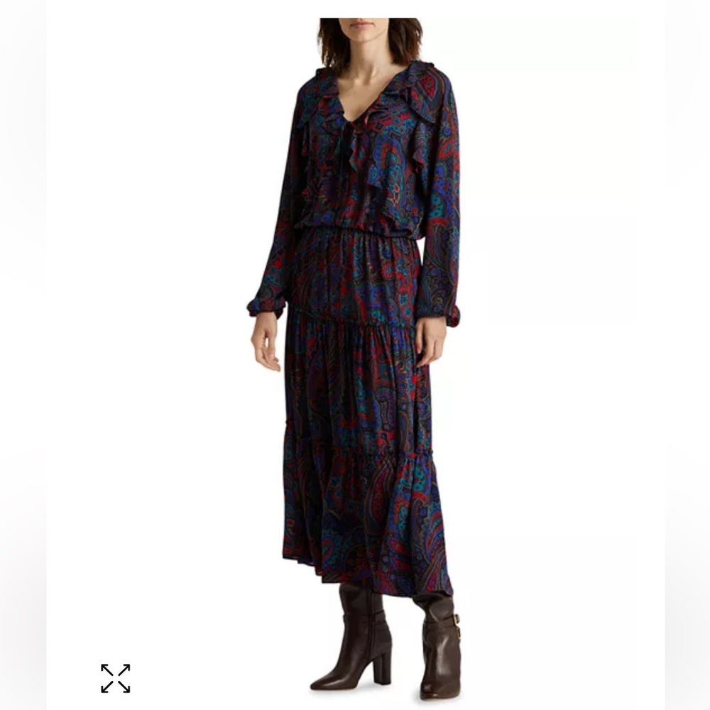 NWT Lauren Ralph Lauren
Paisley Georgette Long Sleeve Dress